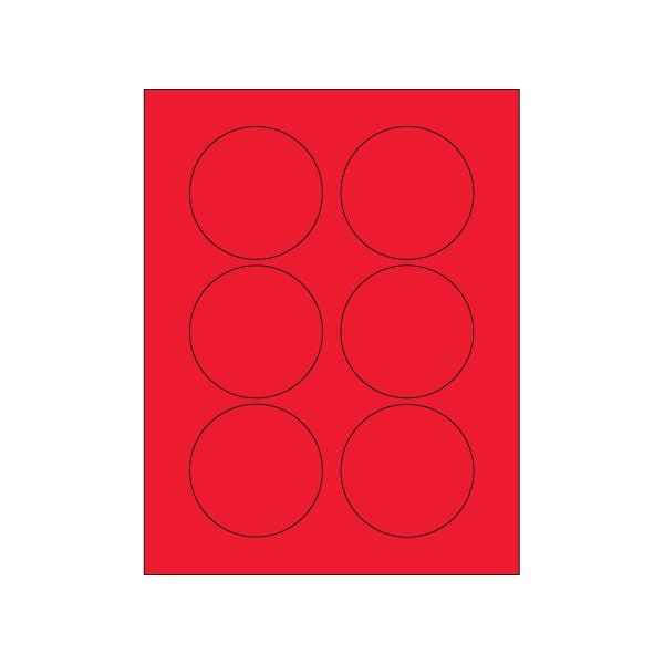 Bsc Preferred 3'' Fluorescent Red Circle Laser Labels, 600PK BUY00021597 - main